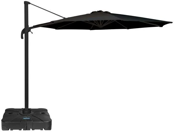 Roma parasoll med rotation svart 3m